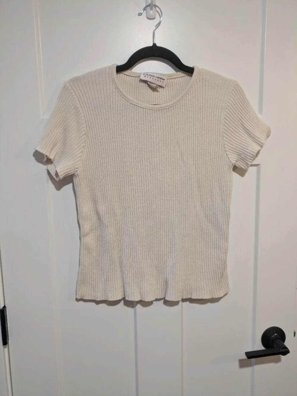 Authentic 90s Vintage Carol Horn Workshop USA-Made Ribbed Knit Top | Size L